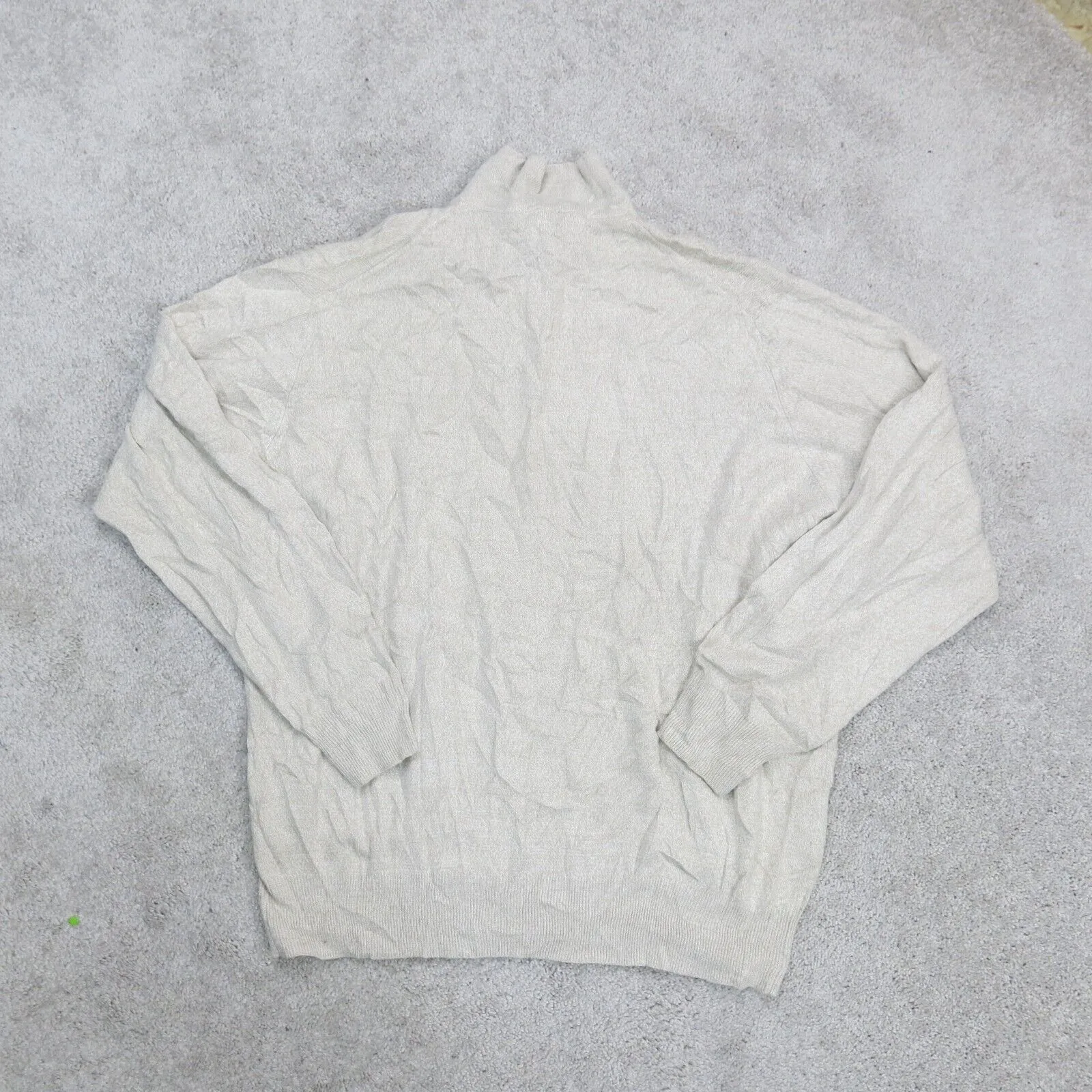 Dockers Womens Polo Argyle Sweater Knitted 100% Acrylic Long Sleeve Beige SZ XXL