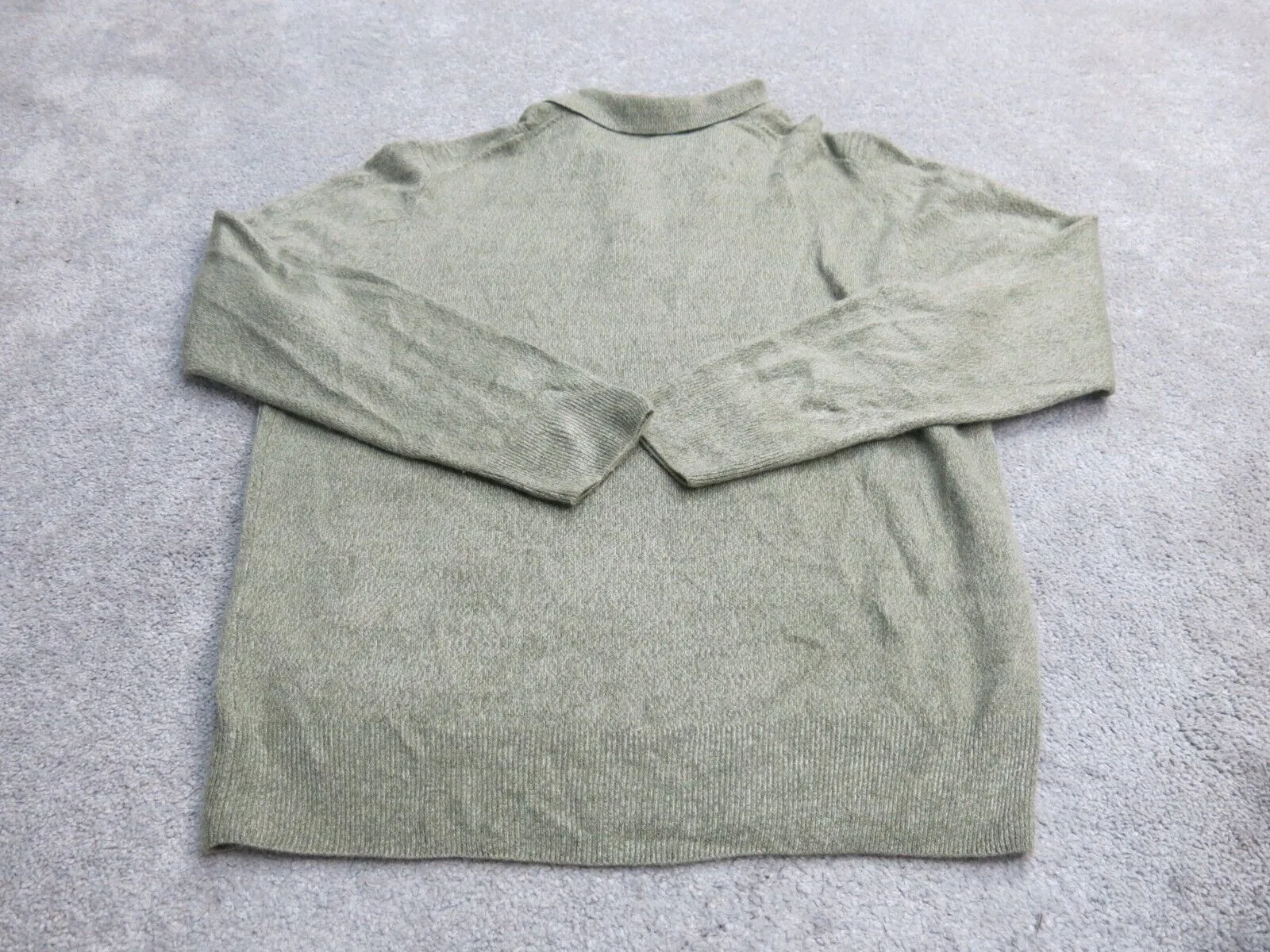 Dockers Womens Polo Sweater Knitted Long Sleeve Acrylic Light Green Size Large