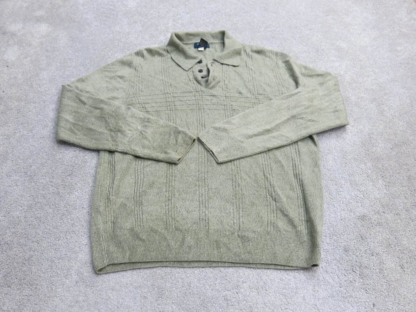 Dockers Womens Polo Sweater Knitted Long Sleeve Acrylic Light Green Size Large