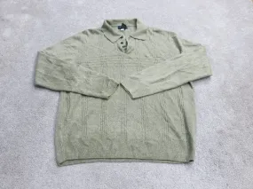 Dockers Womens Polo Sweater Knitted Long Sleeve Acrylic Light Green Size Large
