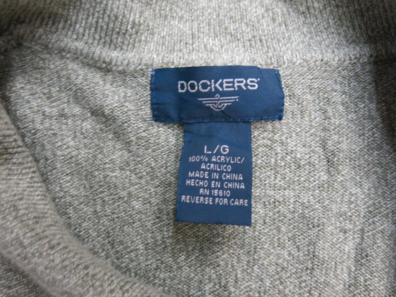 Dockers Womens Polo Sweater Knitted Long Sleeve Acrylic Light Green Size Large