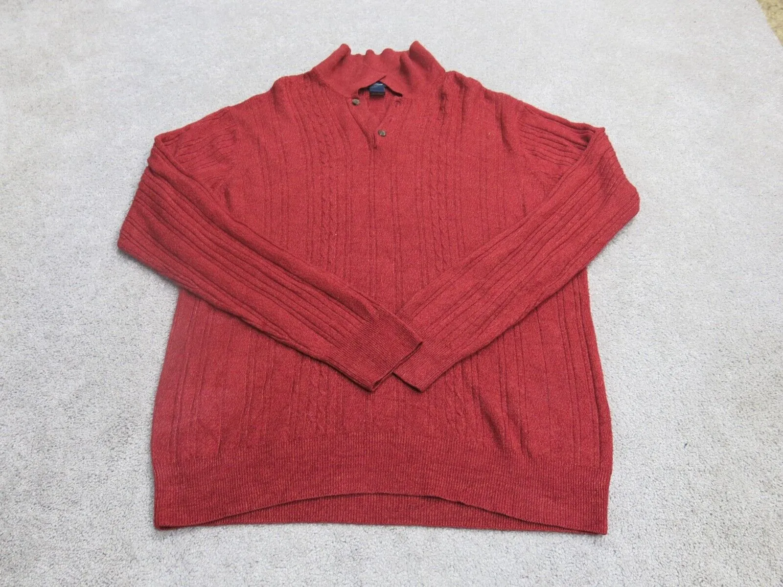 Dockers Womens Polo Sweater Knitted Long Sleeve Acrylic Red Size X Large