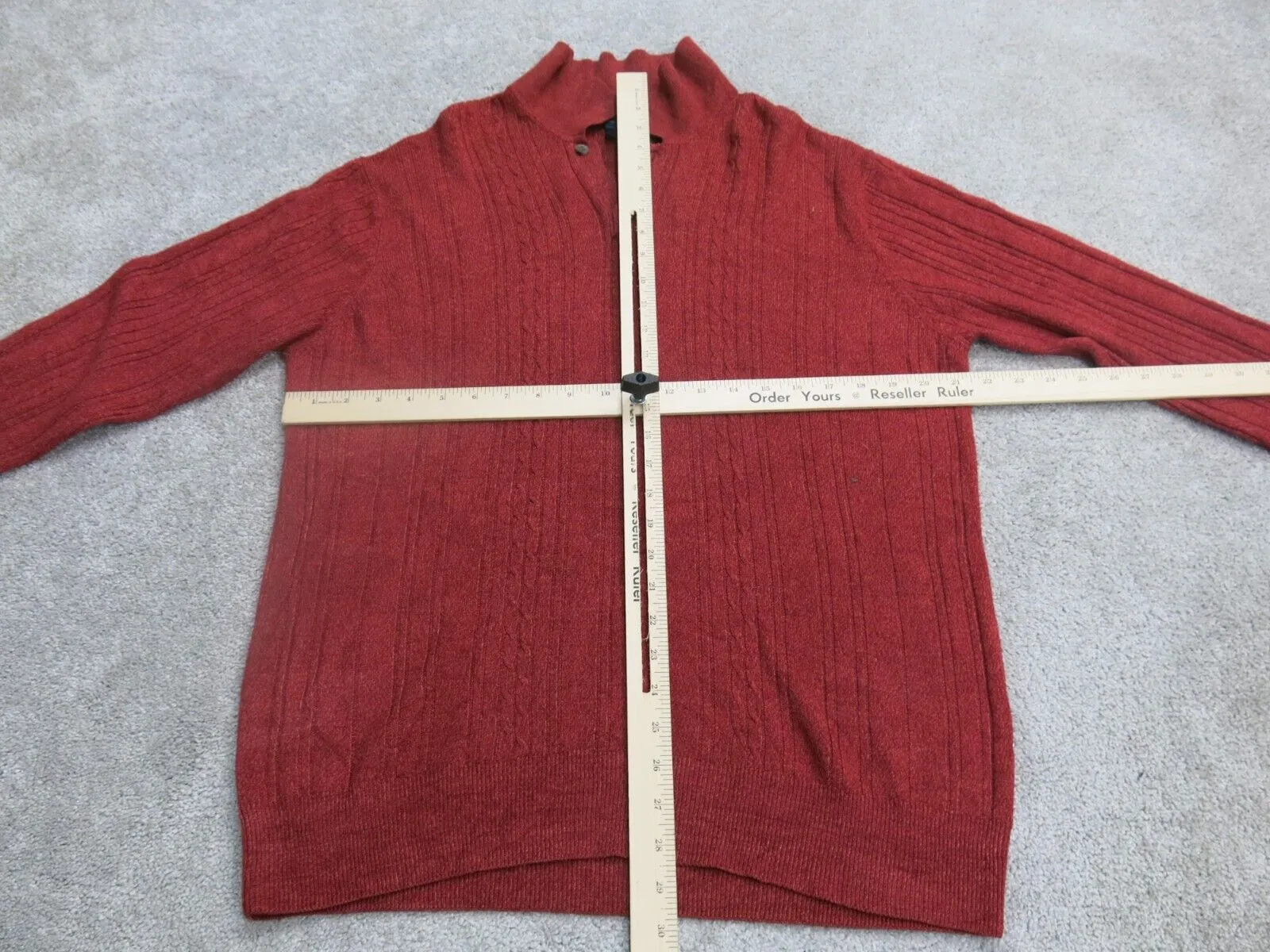 Dockers Womens Polo Sweater Knitted Long Sleeve Acrylic Red Size X Large