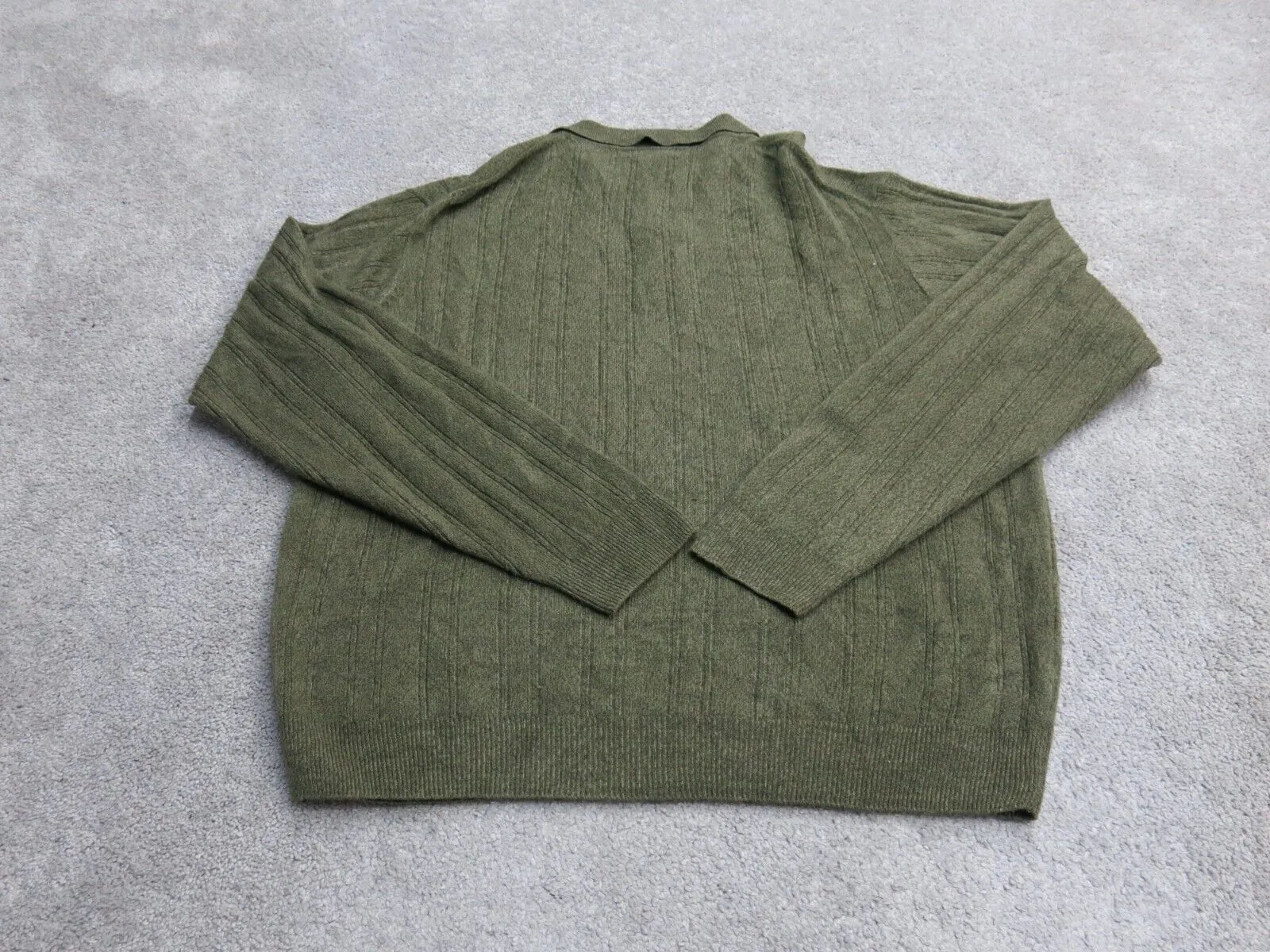 Dockers Womens Pullover Polo Sweater Knitted Long Sleeve Olive Green Size Medium