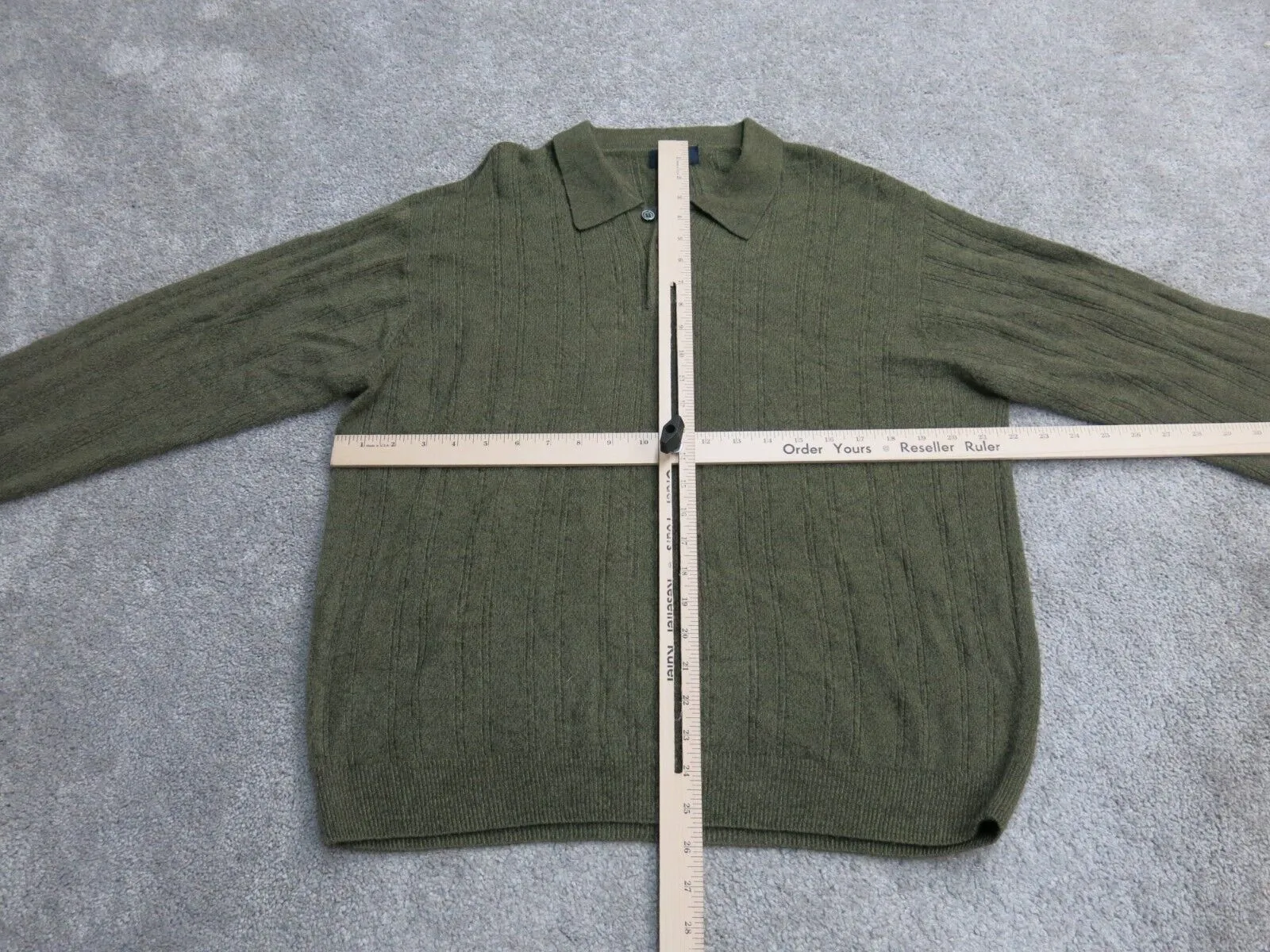 Dockers Womens Pullover Polo Sweater Knitted Long Sleeve Olive Green Size Medium