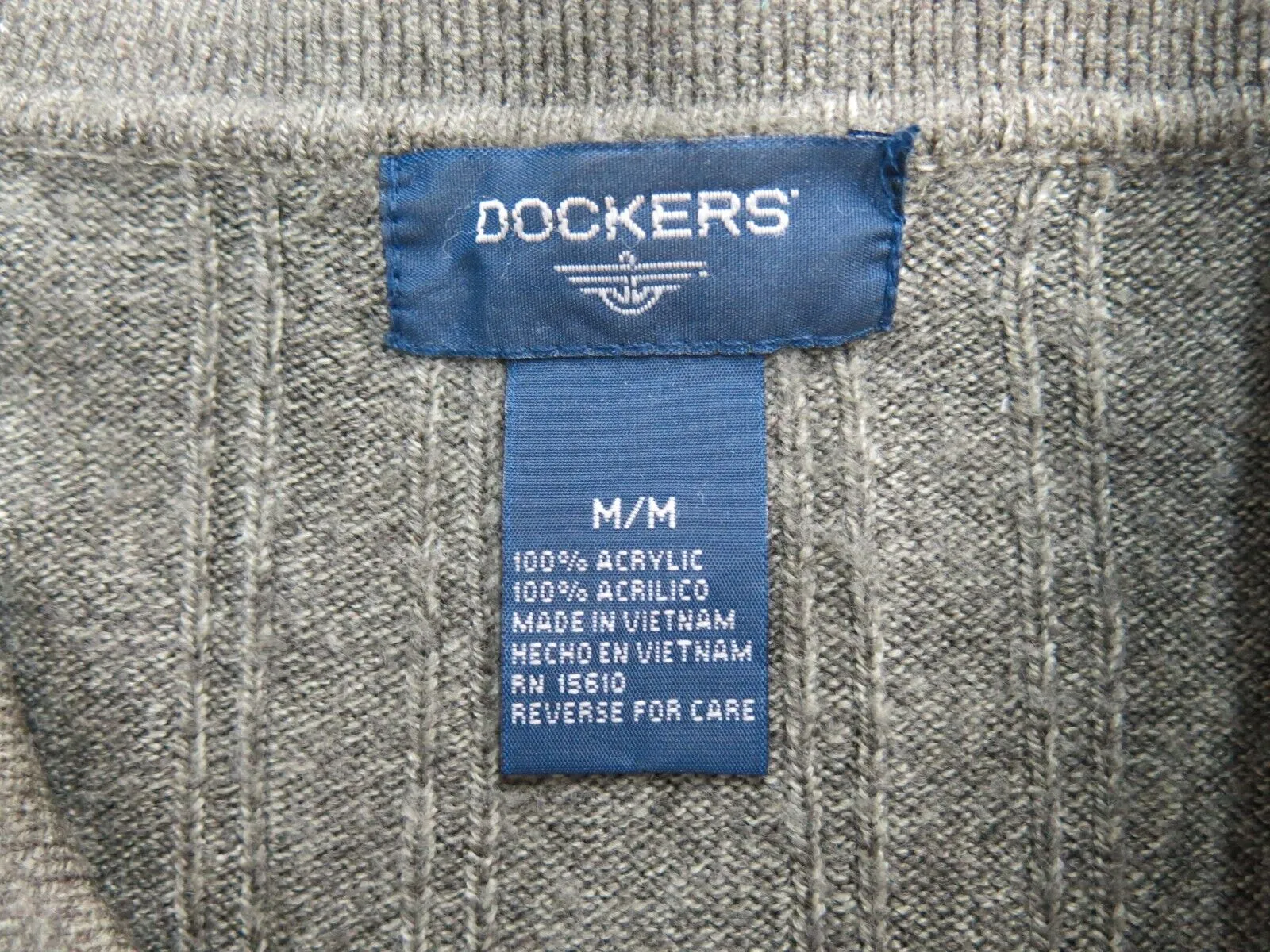 Dockers Womens Pullover Polo Sweater Knitted Long Sleeve Olive Green Size Medium