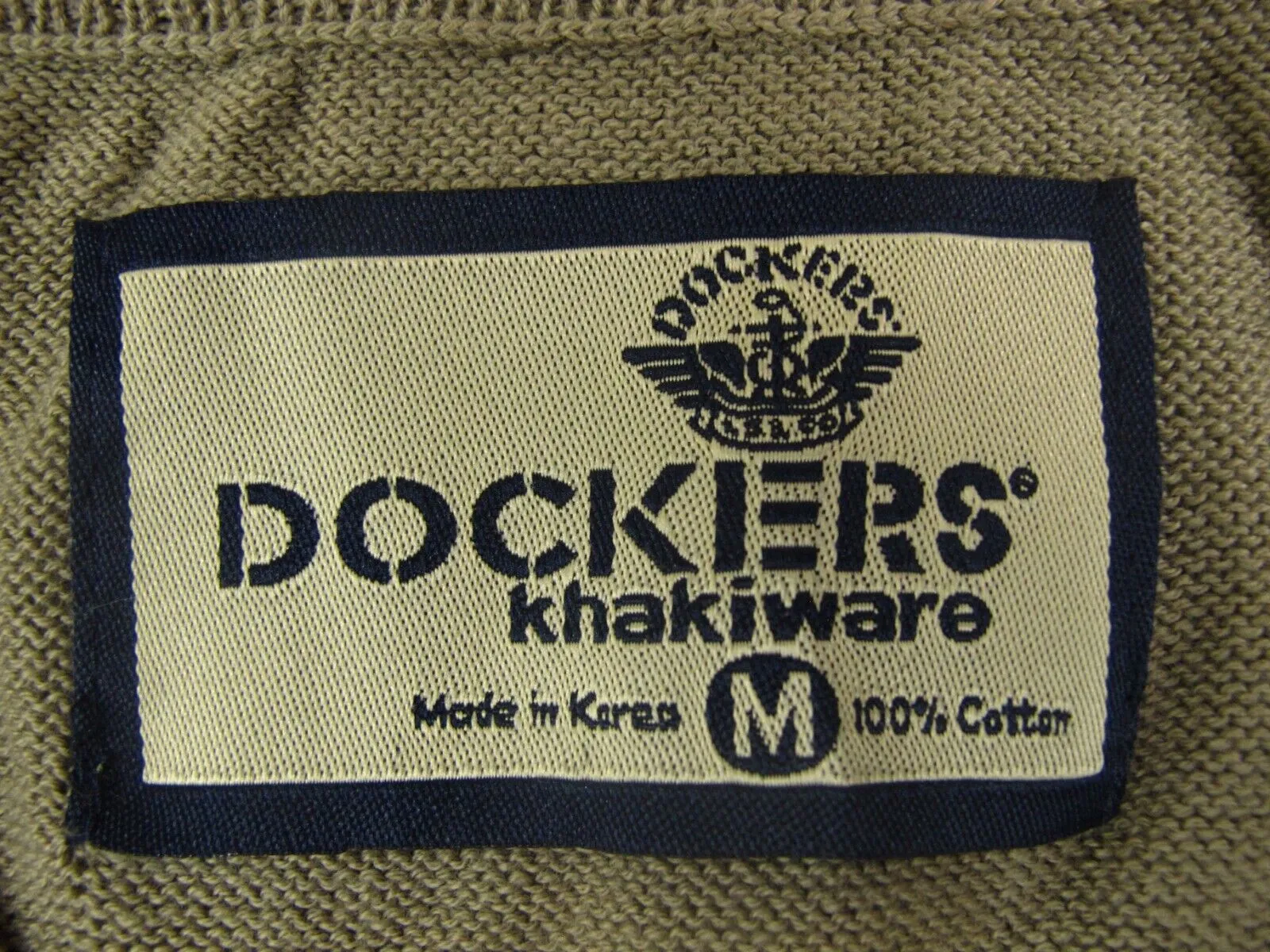 Dockers Womens Pullover Vest Knitted Sweater Sleeveless 100% Cotton Green Size M