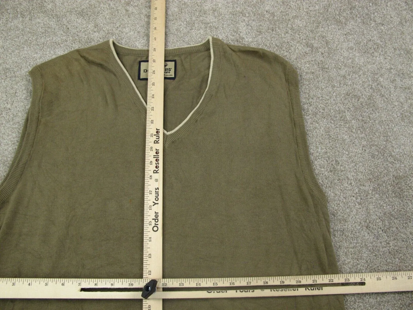 Dockers Womens Pullover Vest Knitted Sweater Sleeveless 100% Cotton Green Size M