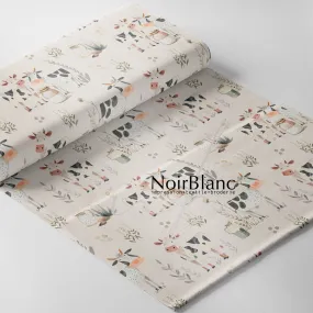 Fermette de vache fond beige