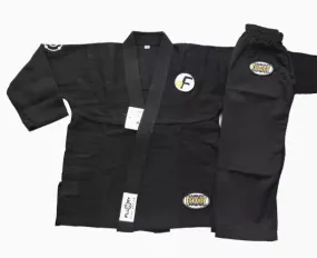 FLUORY BJJF07 JIU JITSU GI JUNIOR SIZE XXS-XL BLACK