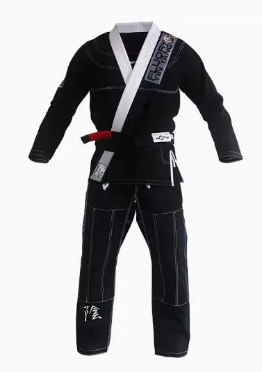 FLUORY YIN YANG BJJF14 JIU JITSU GI WOMAN SIZE F0-F2 2 COLOURS BLACK / WHITE