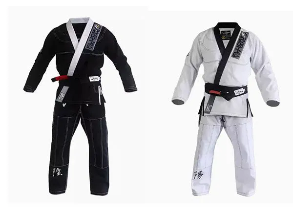 FLUORY YIN YANG BJJF14 JIU JITSU GI WOMAN SIZE F0-F2 2 COLOURS BLACK / WHITE
