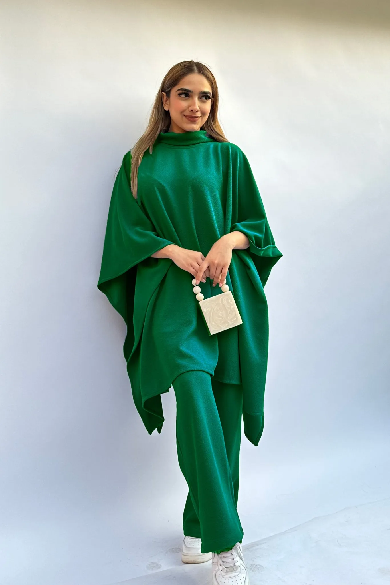 Forest Green Poncho Coord Set