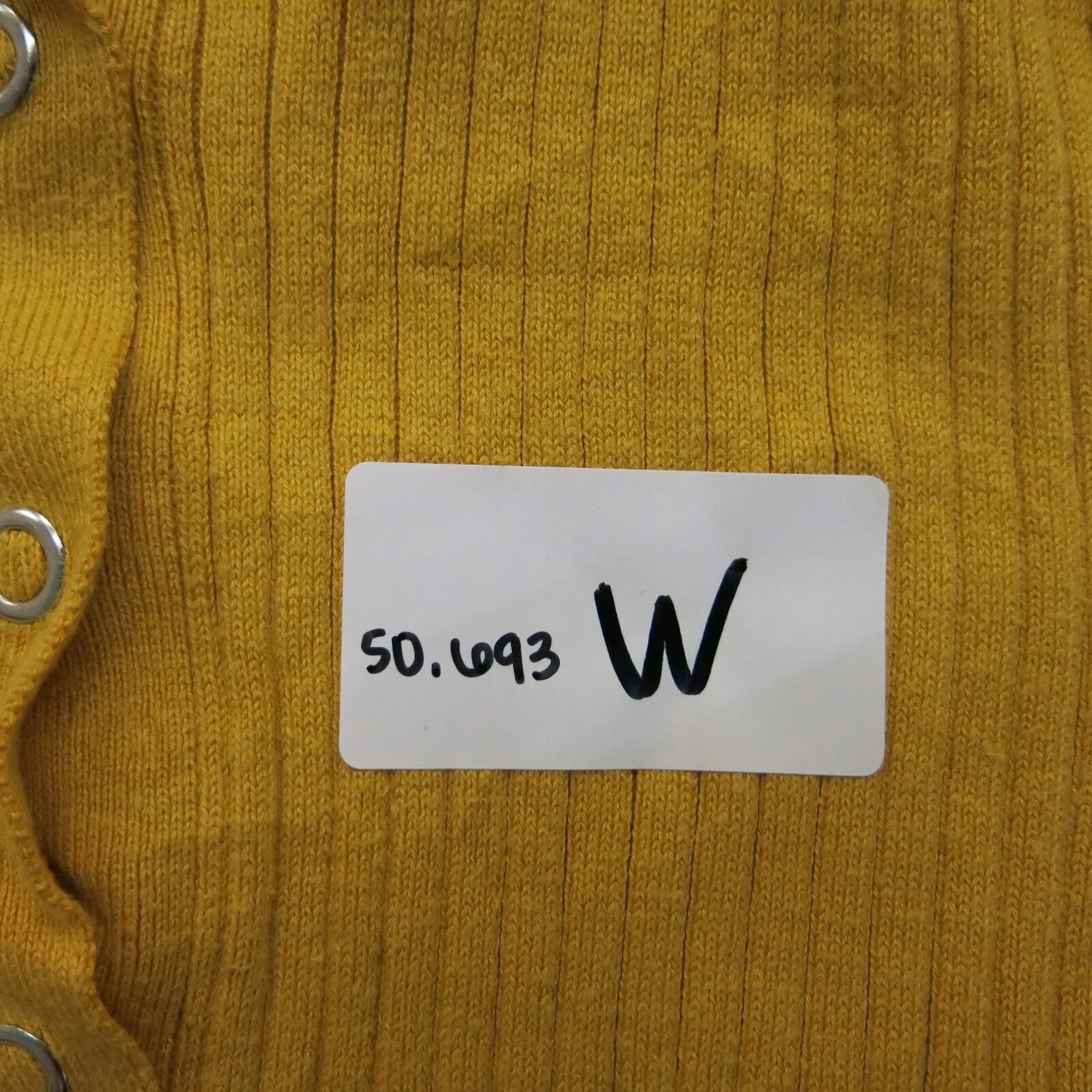 Forever 21 Womens Polo Sweater Knitted Long Sleeve Snap Closure Yellow SZ Medium