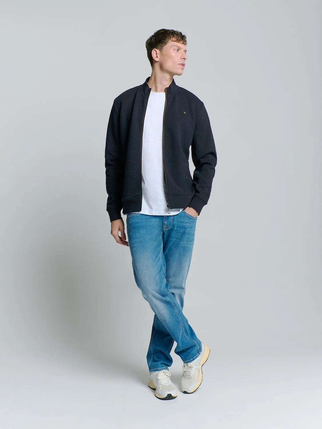 Full Zip Sweater | Blueberry