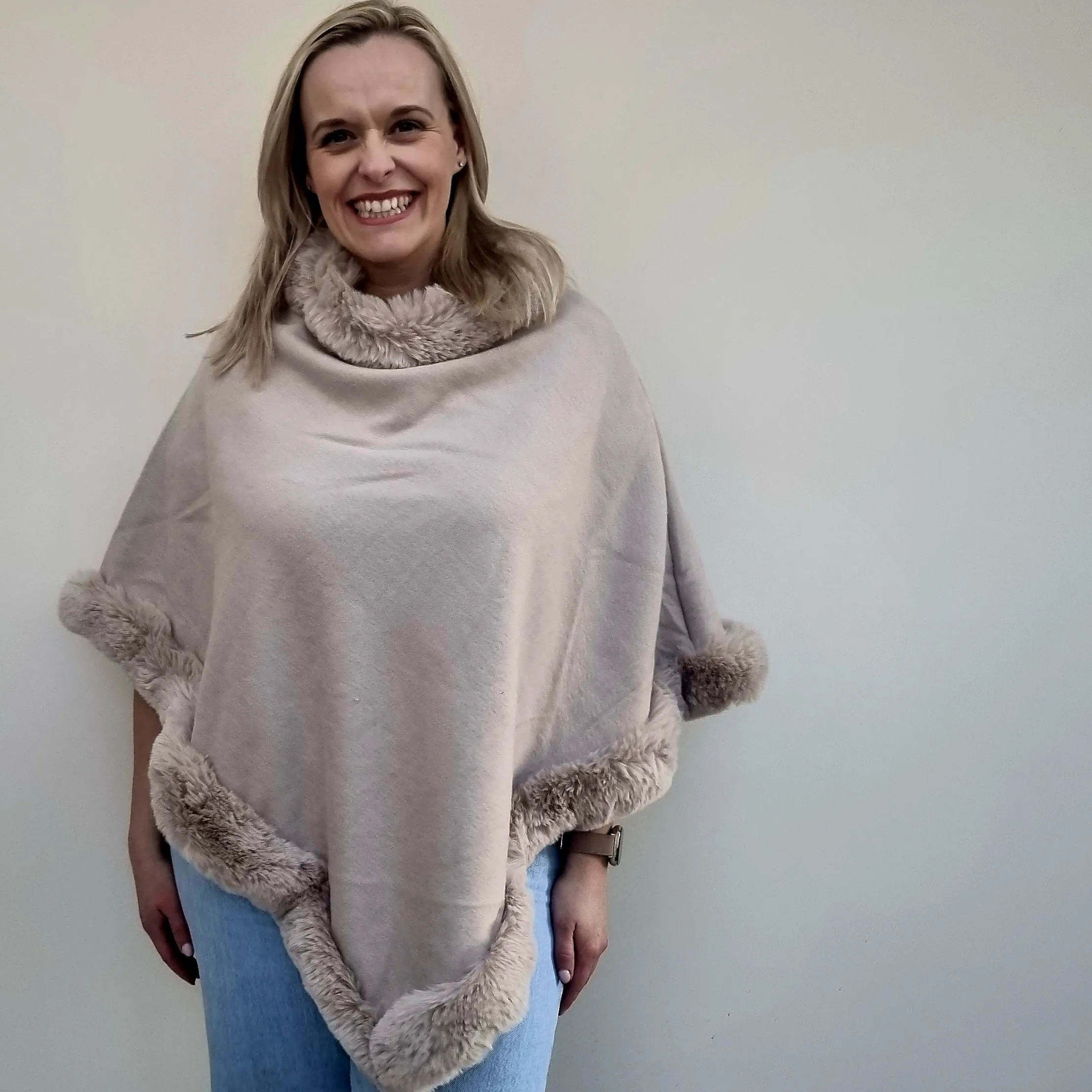 Fur Edged Poncho
