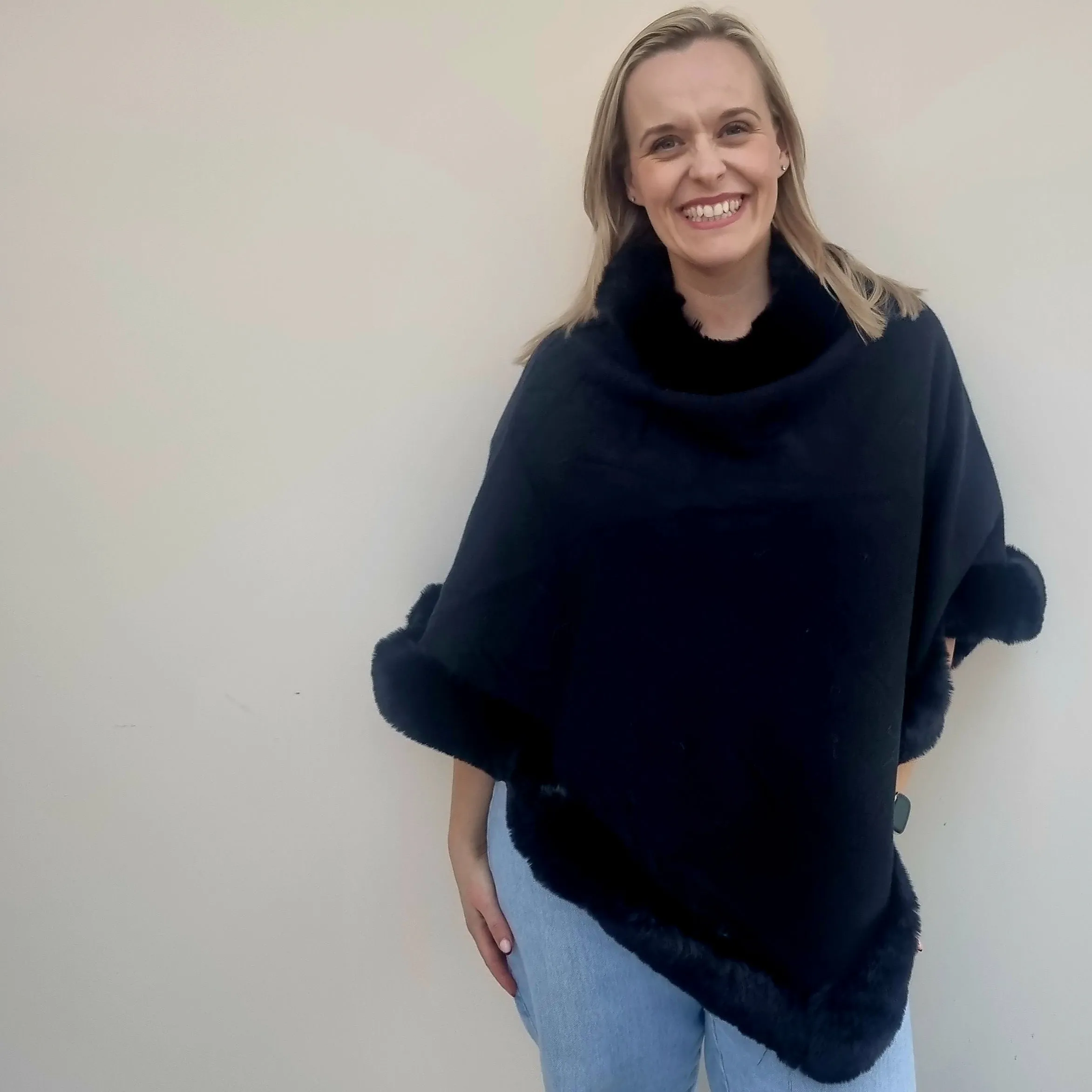 Fur Edged Poncho