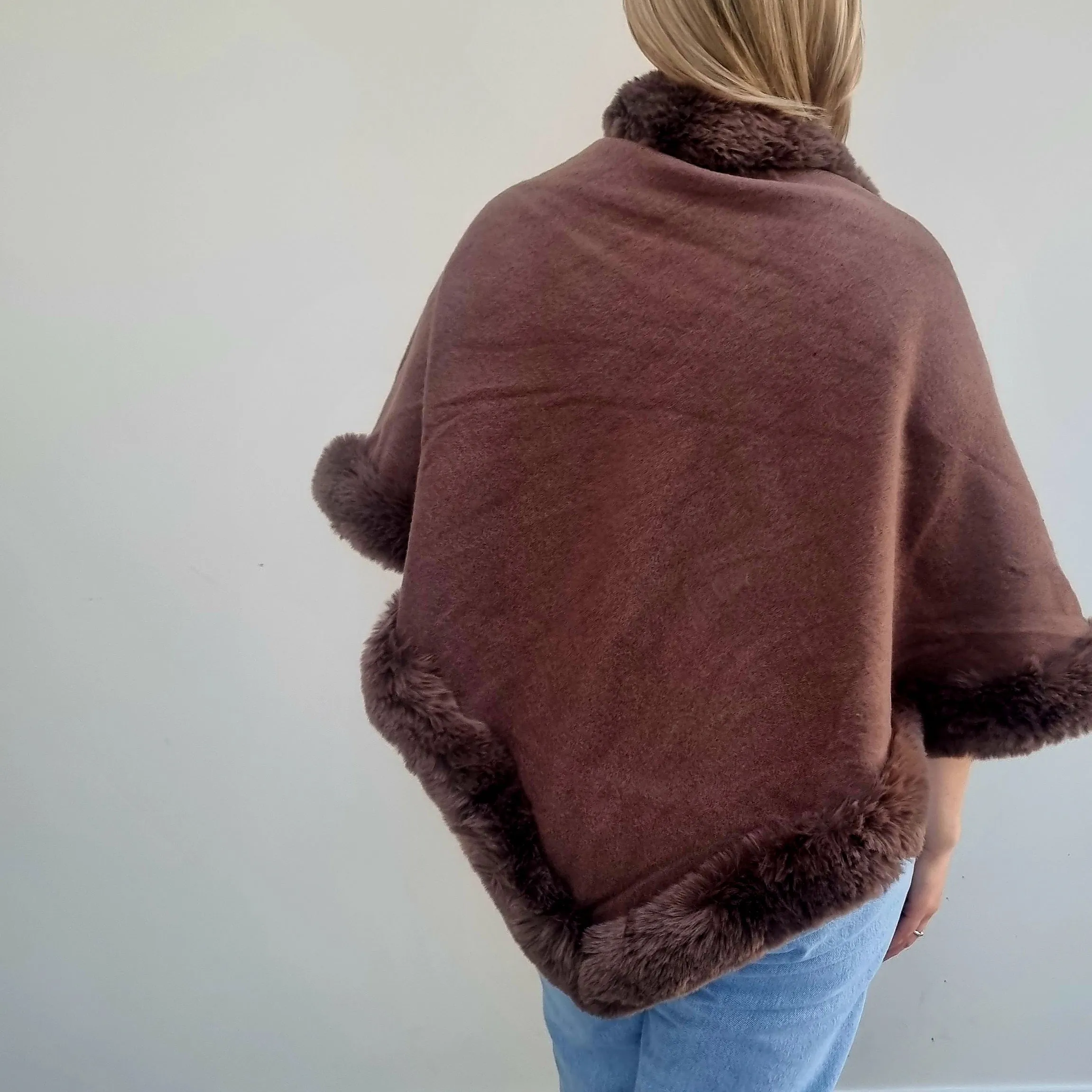 Fur Edged Poncho