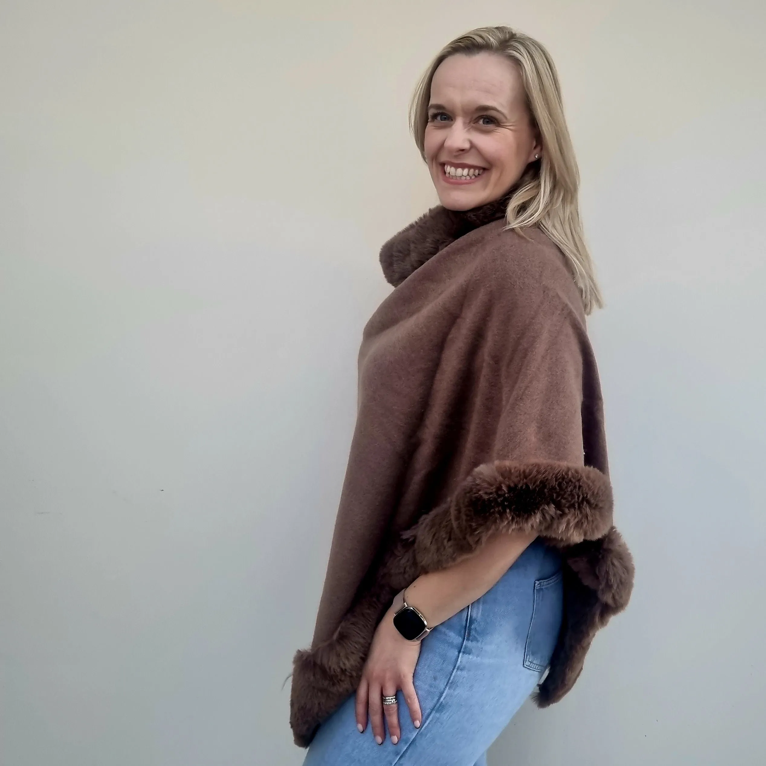 Fur Edged Poncho