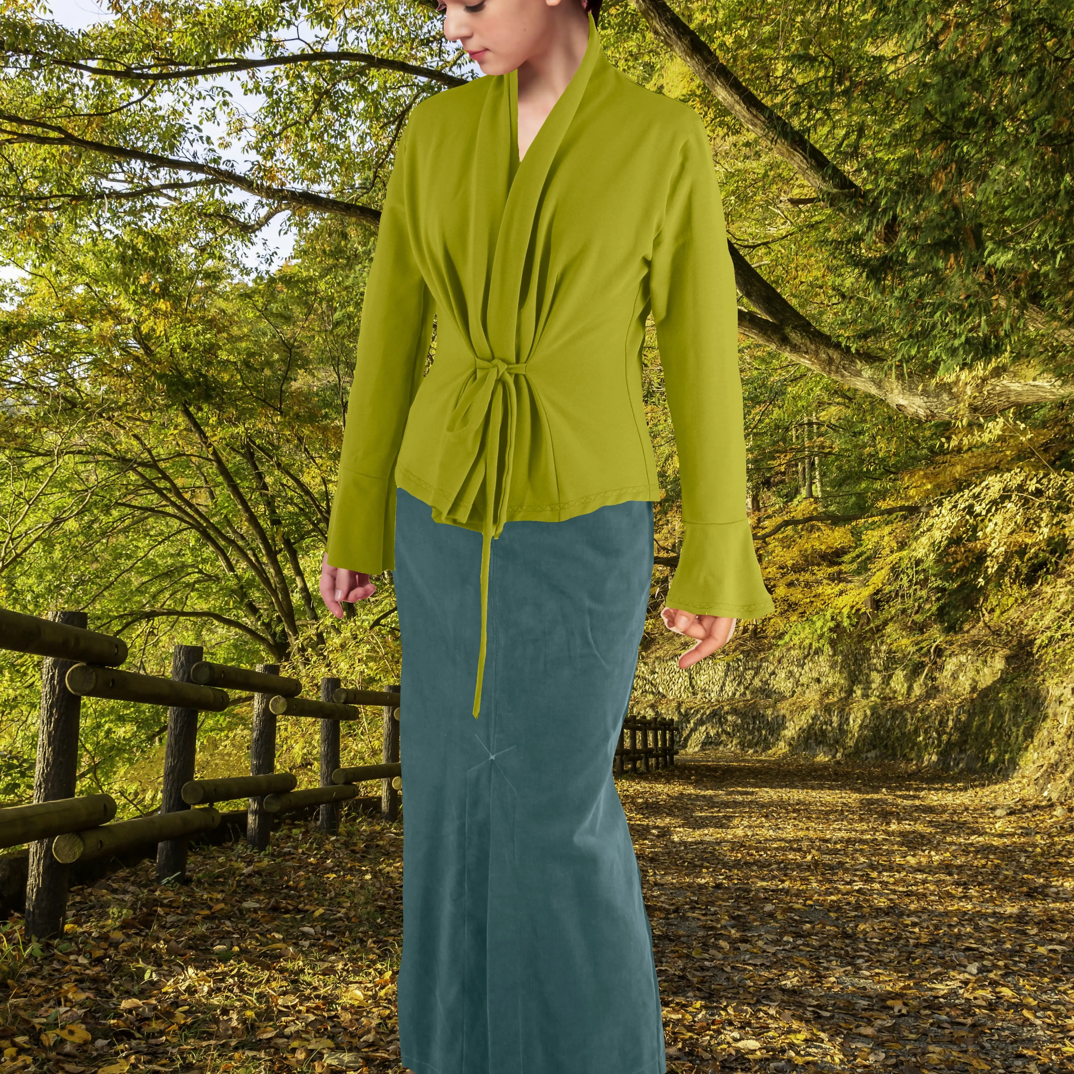 Getailleerd vest in biologische katoenen soft sweat / Tailered organic cotton sweat cardigan