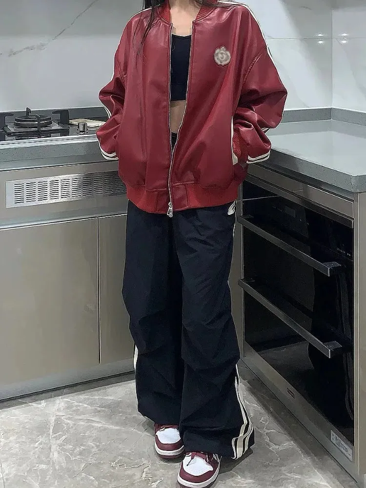 Girlary Harajuku Y2k Women Parachute Pants Baggy Black Sports Joggers Female Streetwear Wide Leg Trousers Vintage Casual Pants