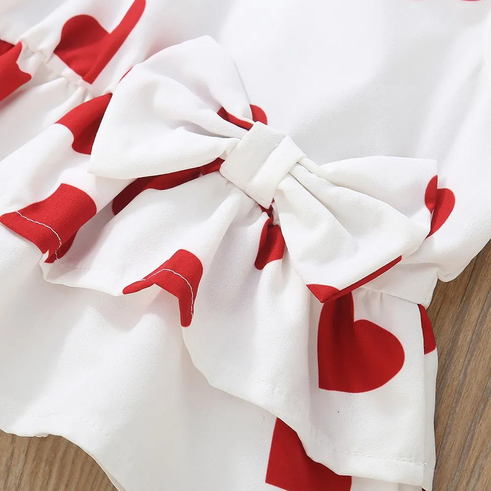 Girls Summer Love Sleeveless Vest Shorts Two-piece Suit Wholesale