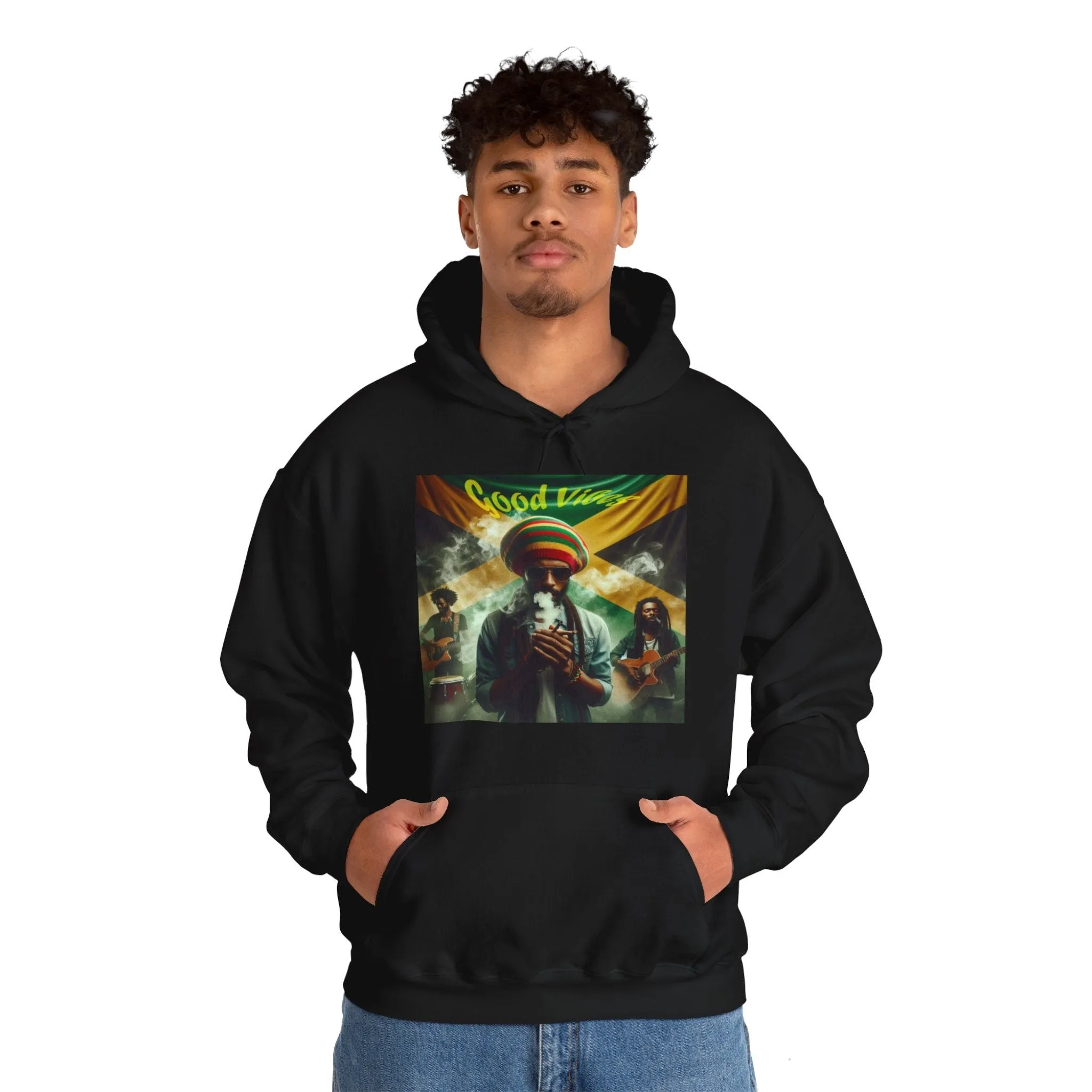 Good Vibes Jamaica Hoodie | Jamaican Paradise | Island Lovers Hoodie | Reggae Vibes Tropical Island Sweatshirt
