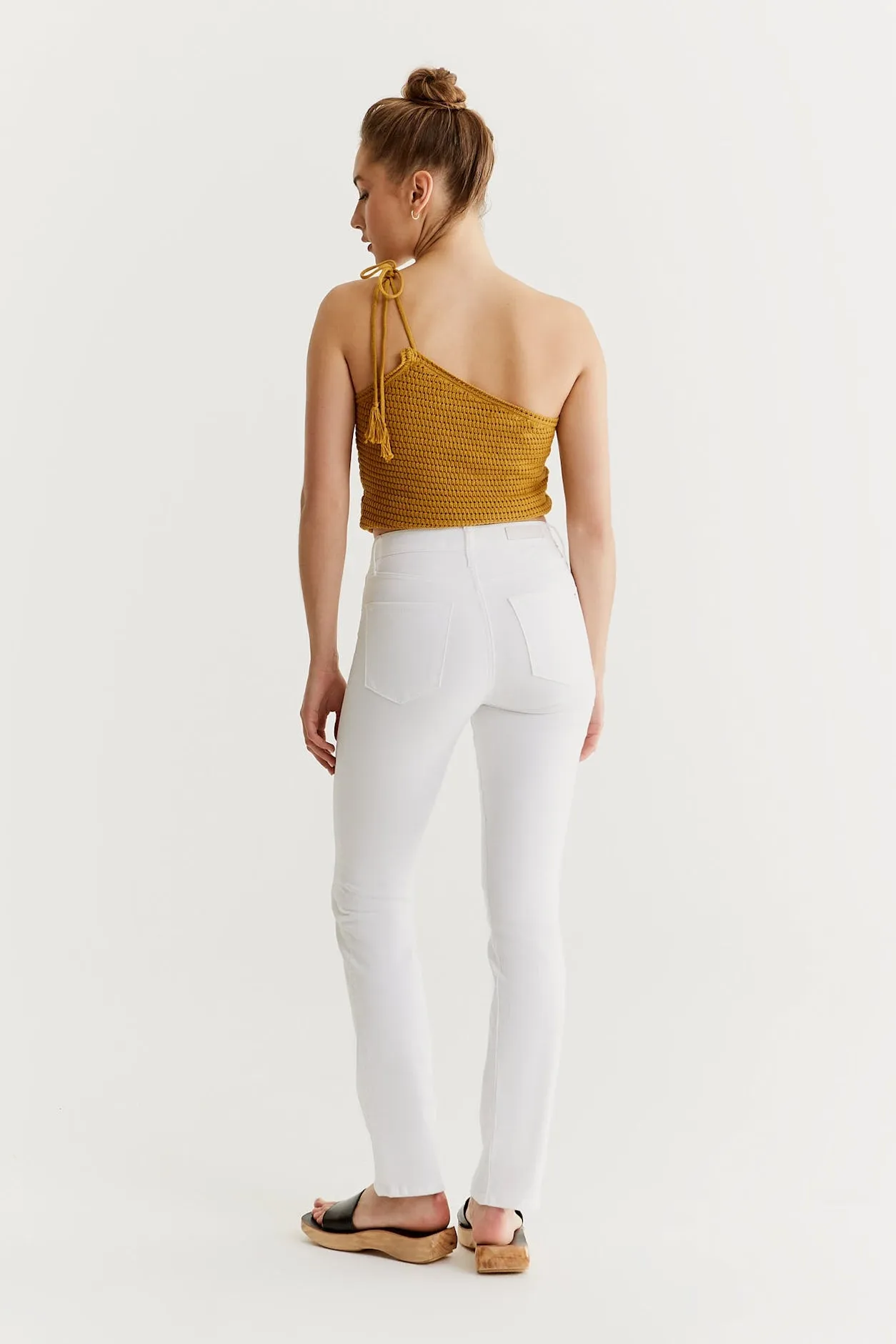 Hannah High Waist 5 Pocket Pants White
