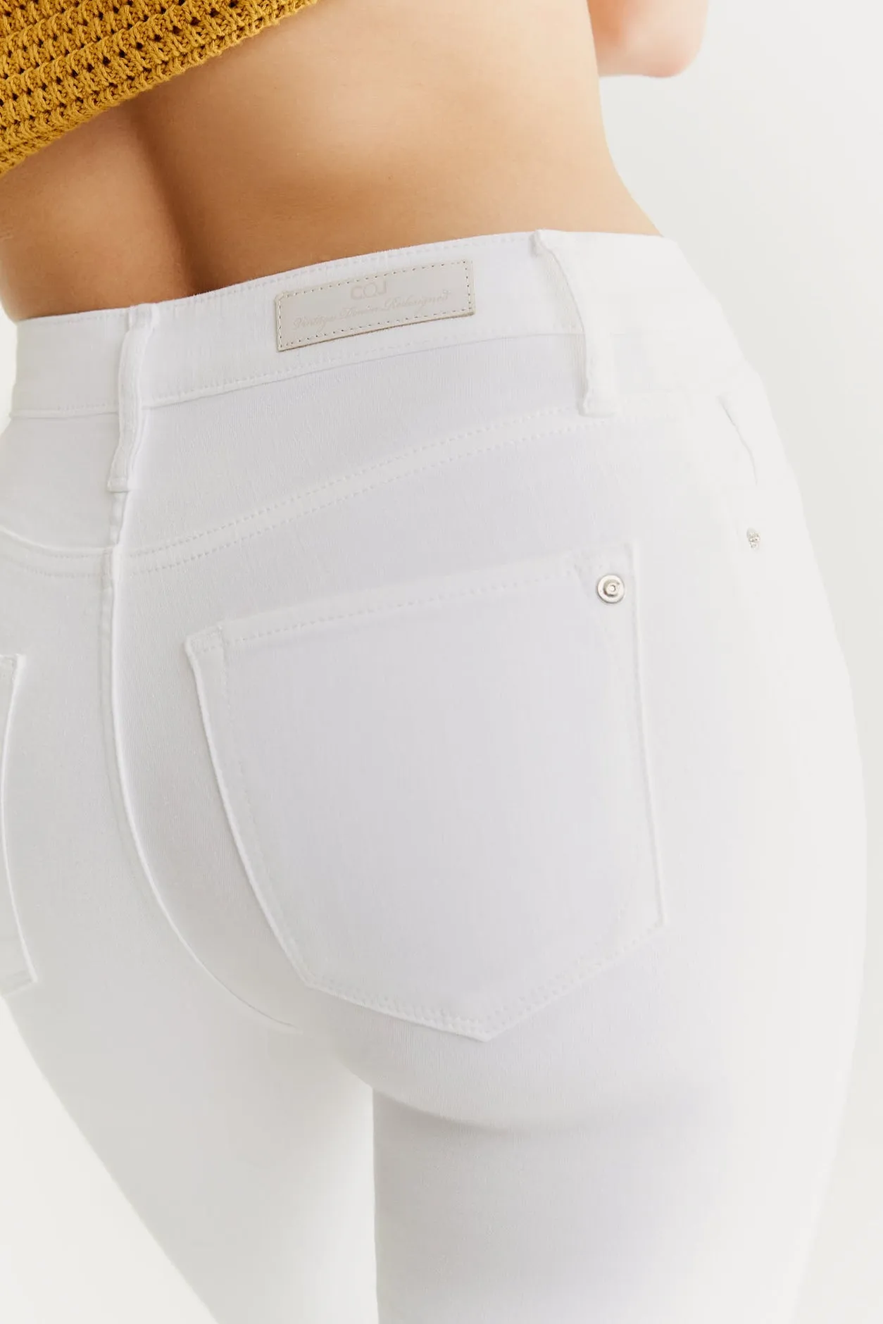 Hannah High Waist 5 Pocket Pants White