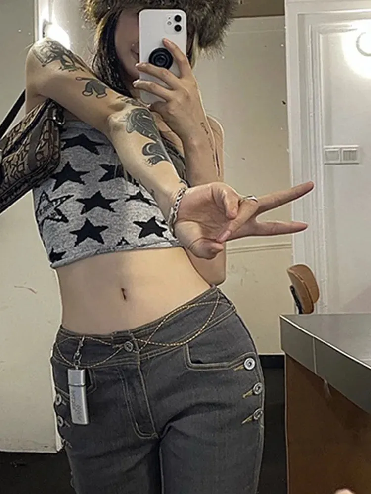 Harajuku Torso-Top mit Sternen-Muster