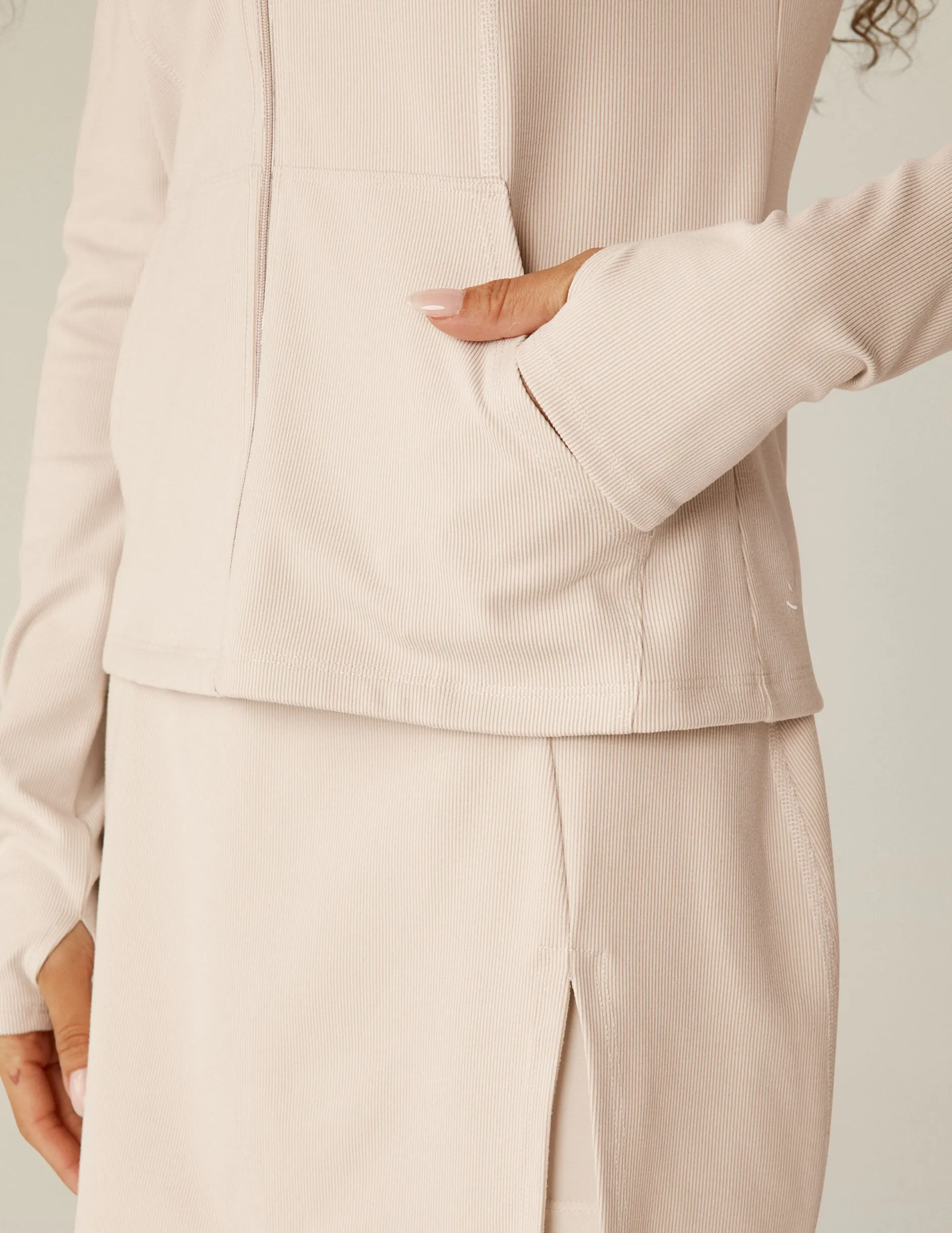 Heather Rib Morning Jog Hoodie