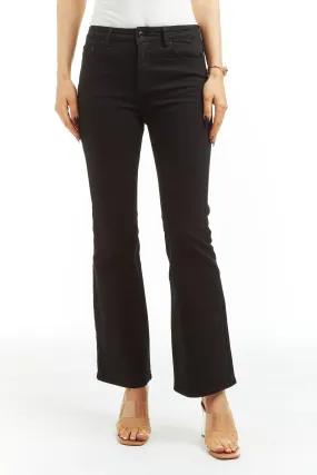 High Rise Loose Flare In Black