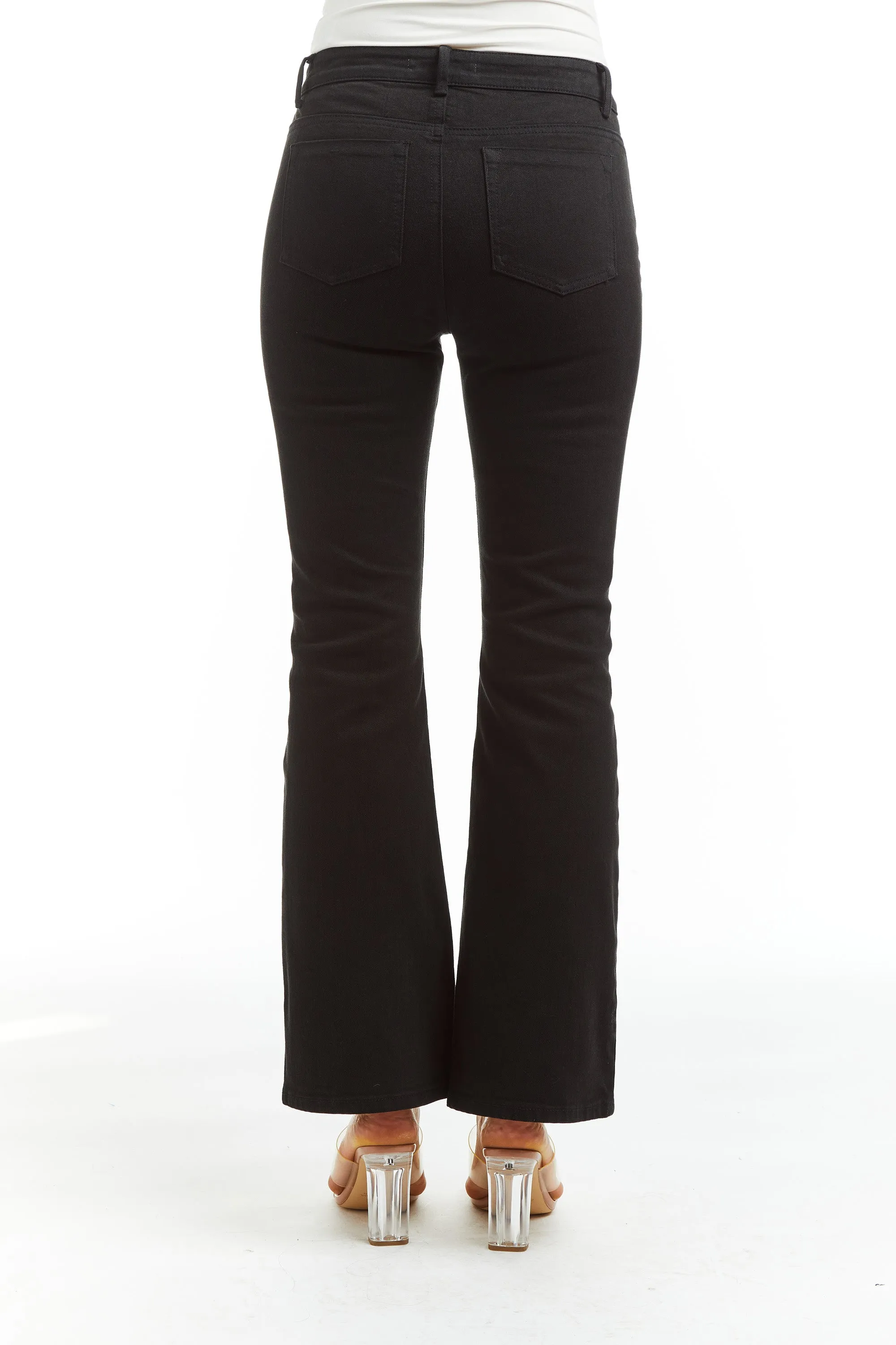High Rise Loose Flare In Black