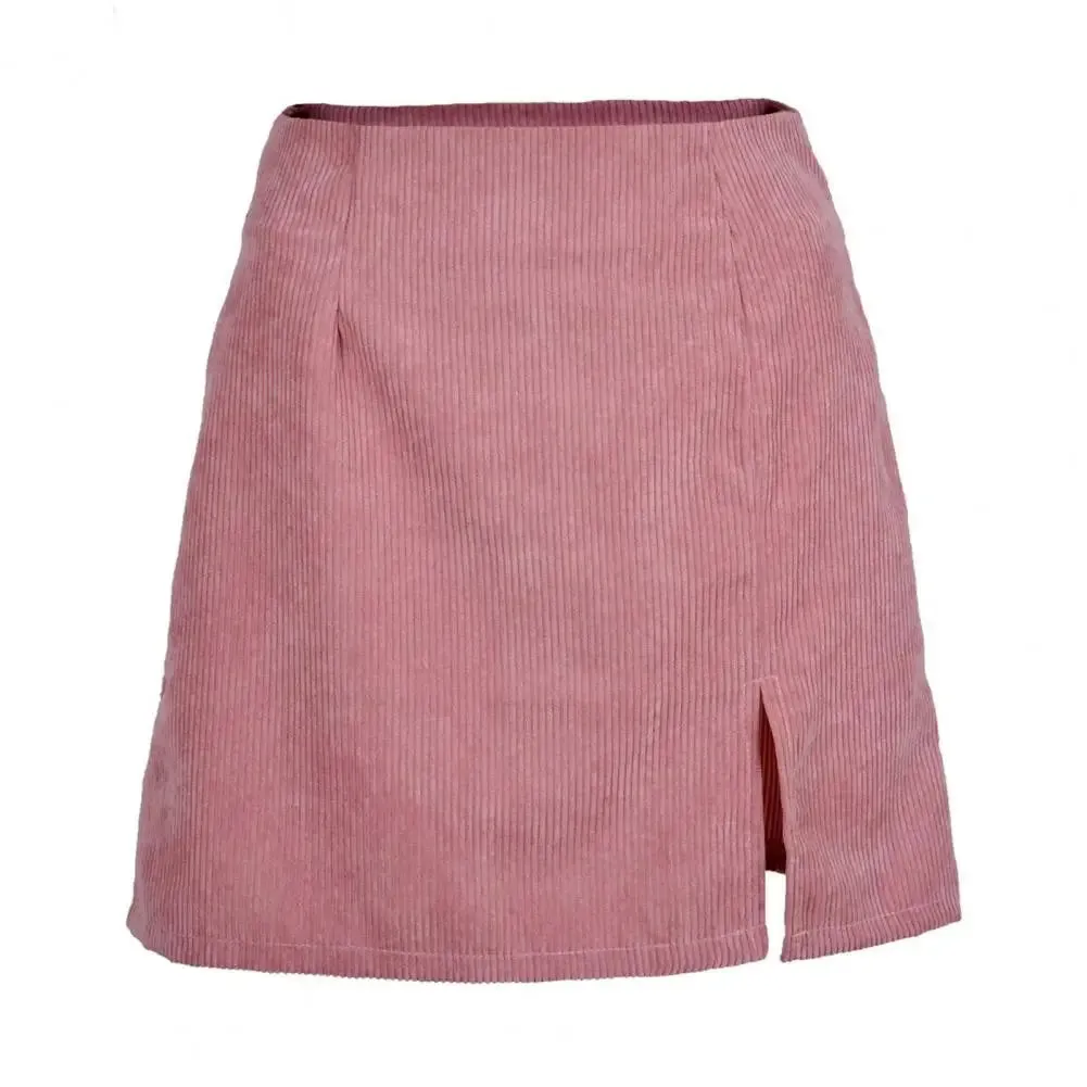 High-Waist Cordrock im Grunge-Stil