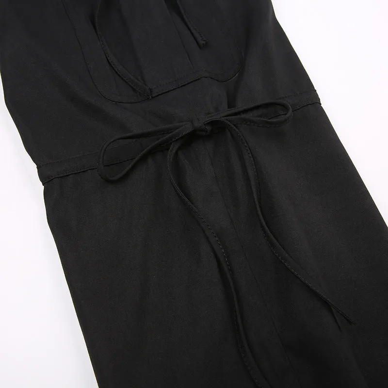High-Waisted Cargo Pants with Drawstring Details