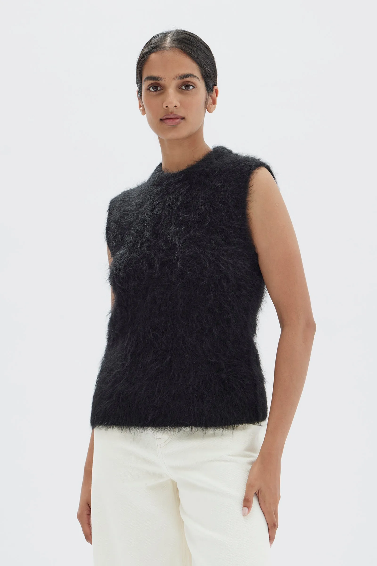 Hunter Alpaca Cropped Knit Vest