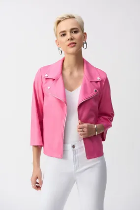 Joseph Ribkoff Textured Faux Suede Swing Jacket - Bubble Gum 251908