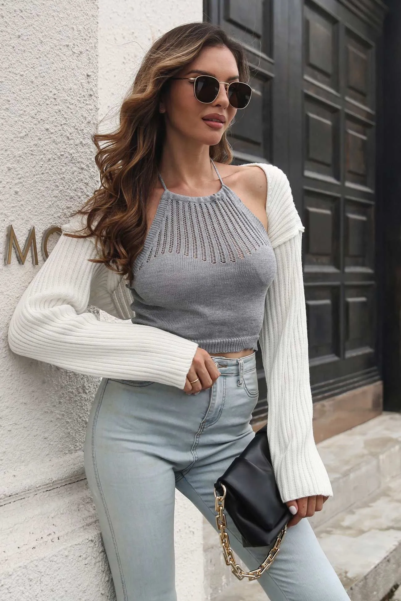 Joskaa White Knitted Cover-Up Cardigan