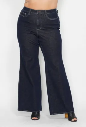 Judy Blue Dark Wash Retro Wide Leg Jeans