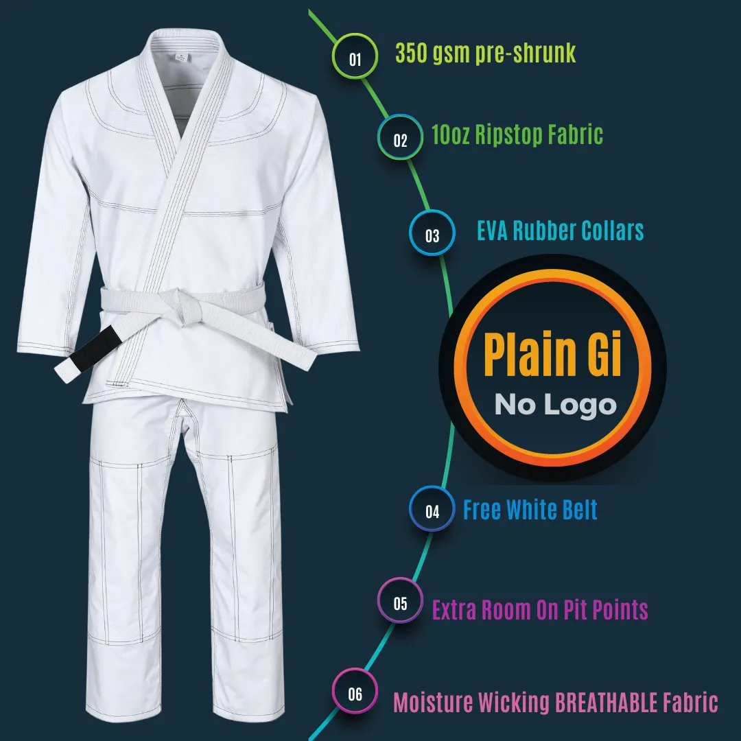 Kids Brazilian Jiu Jitsu Gi for Kimonos LightWeight, Preshrunk with Free White Belt
