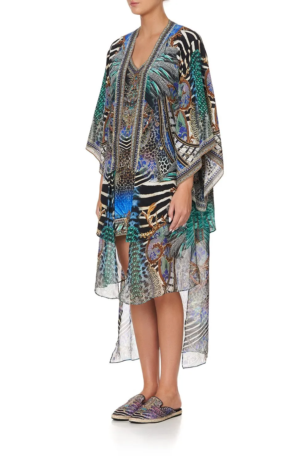 KIMONO WITH LONG UNDERLAYER ANIMAL ARMY
