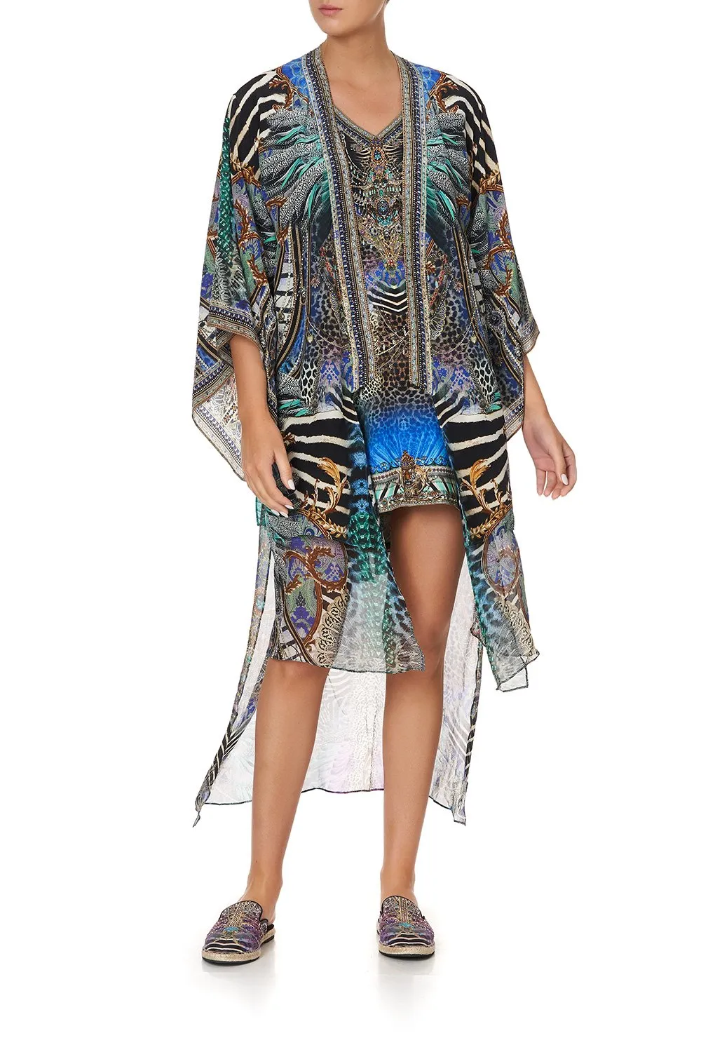 KIMONO WITH LONG UNDERLAYER ANIMAL ARMY
