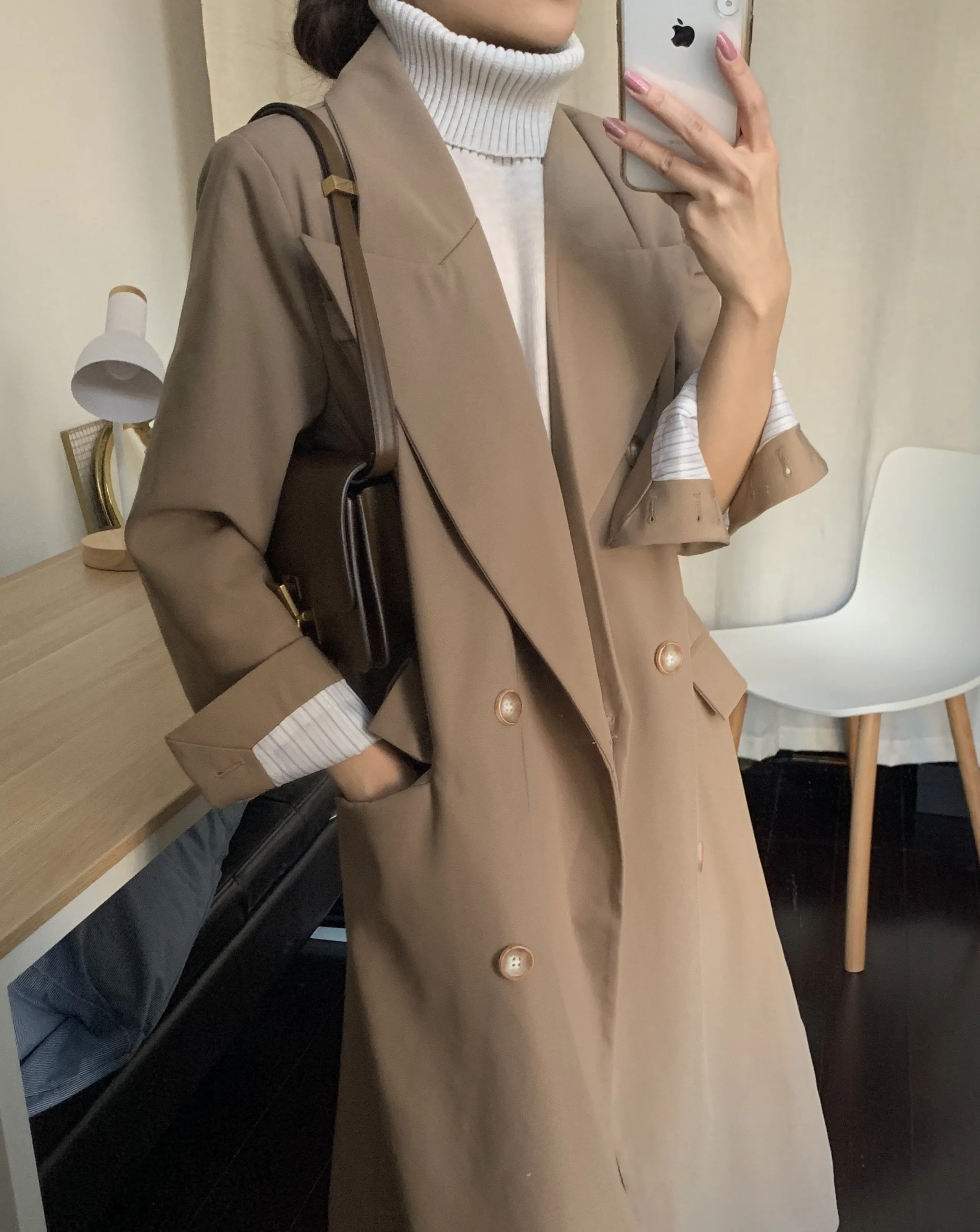 [Korean Style] Alexia Double Breasted Fit Blazer Coat