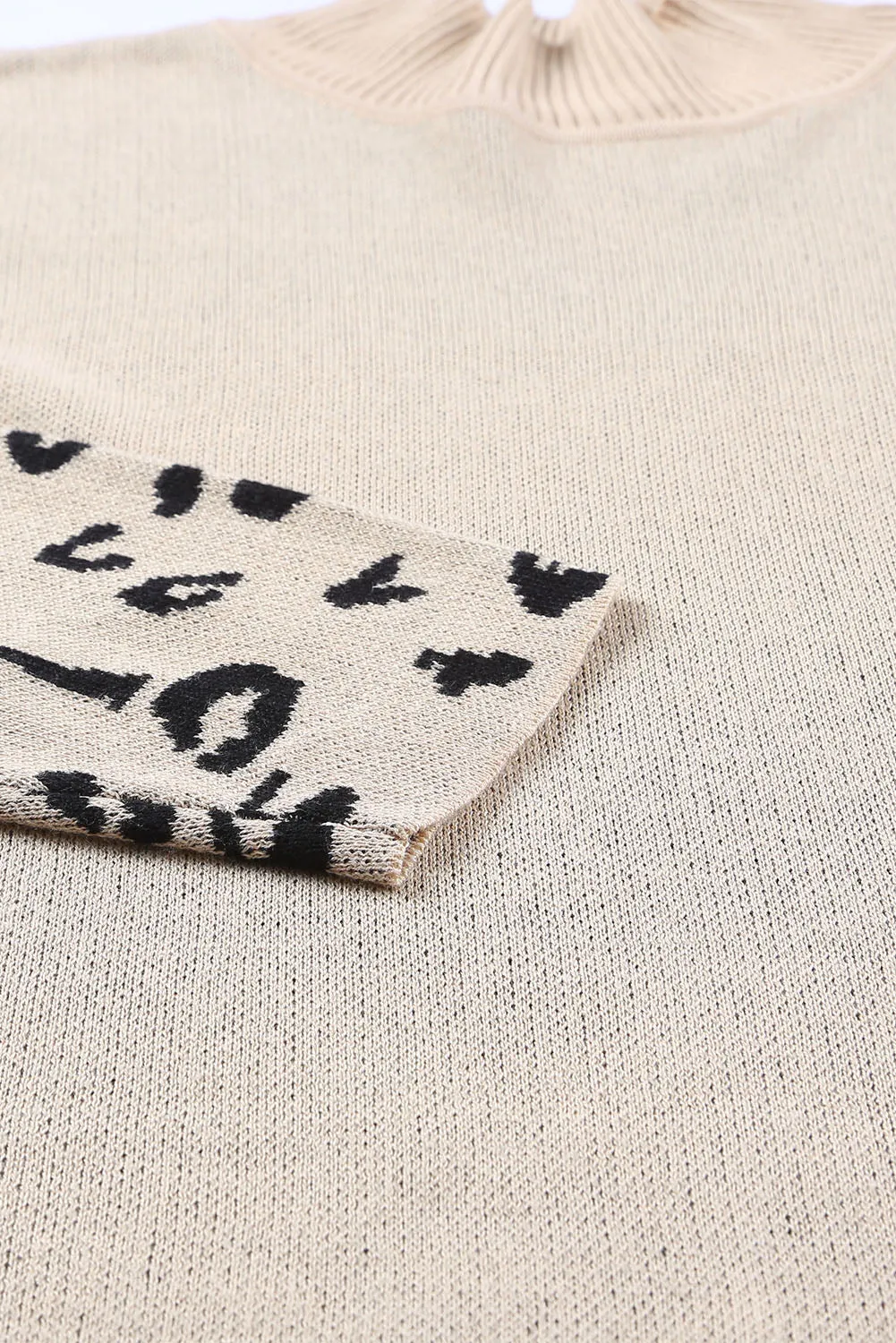 Leopard Poncho Style Sweater - Beige