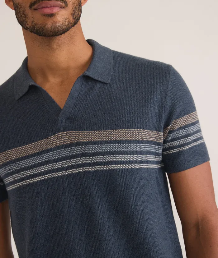 Liam Sweater Polo Navy Neutral Stripe