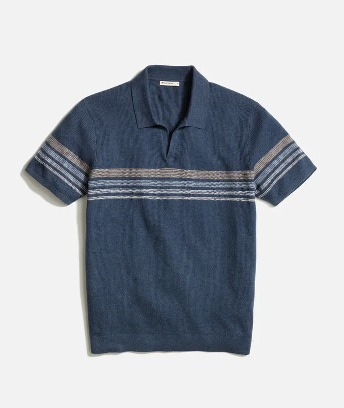 Liam Sweater Polo Navy Neutral Stripe
