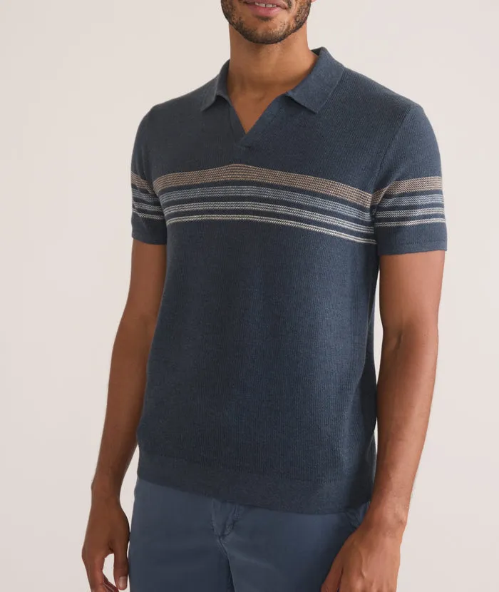 Liam Sweater Polo Navy Neutral Stripe