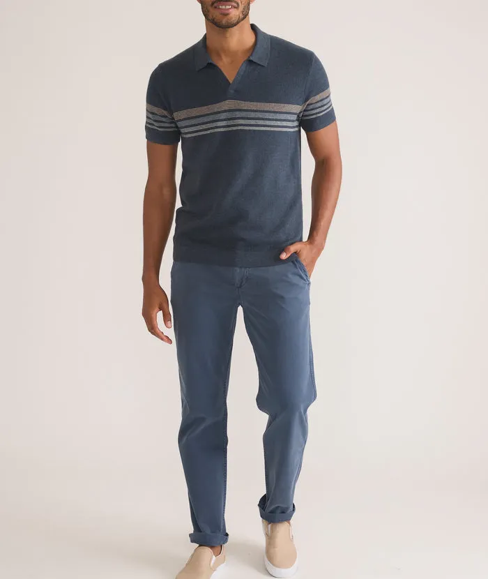 Liam Sweater Polo Navy Neutral Stripe