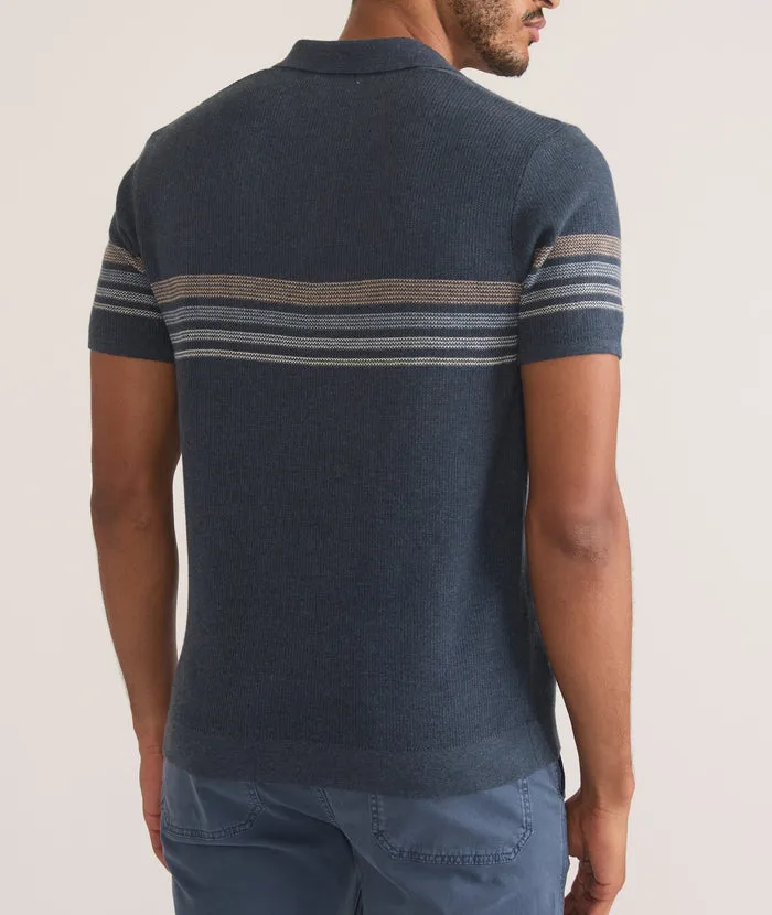 Liam Sweater Polo Navy Neutral Stripe