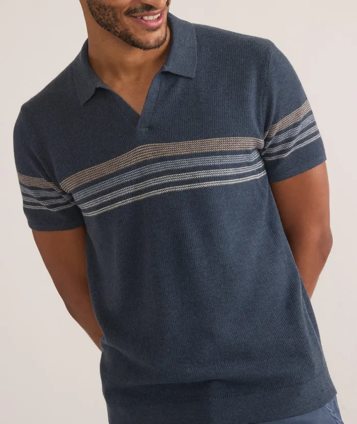Liam Sweater Polo Navy Neutral Stripe